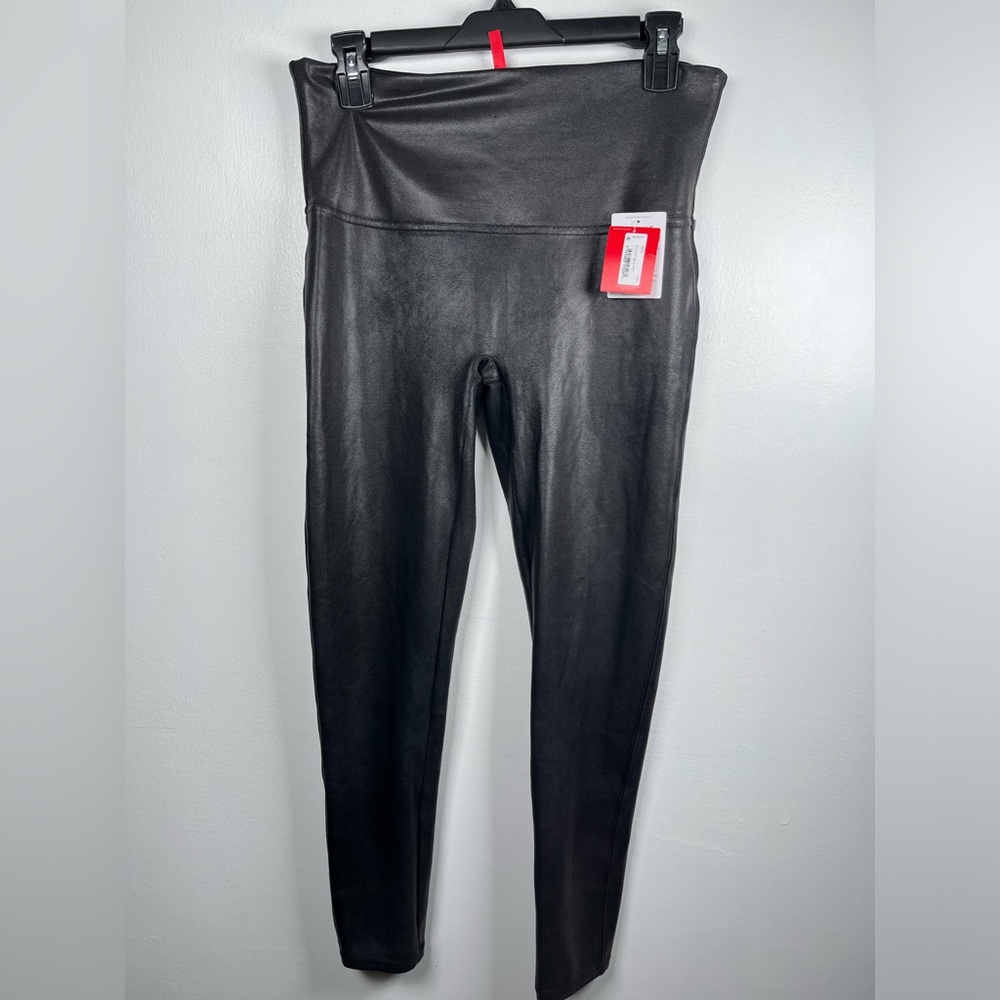 Spanx Women’s black Faux Leather Leggings Size XL Petite NWT